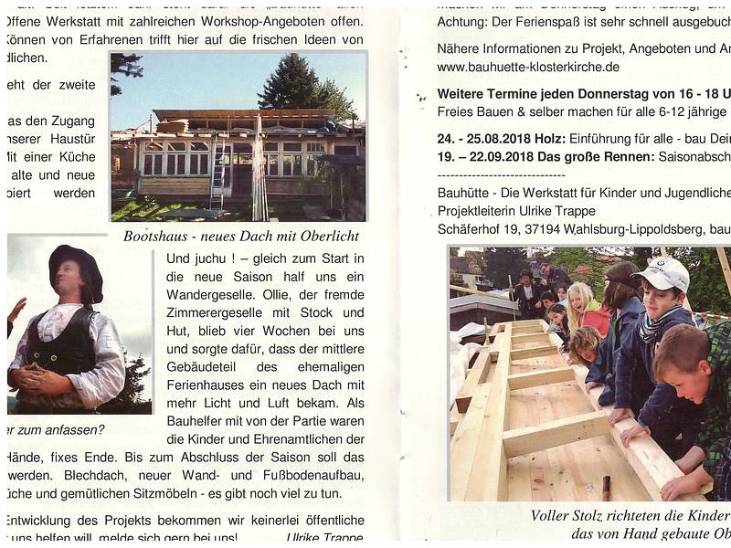 Bauhütte Klosterkirche Lippoldsberg - Sanierung Bootshaus